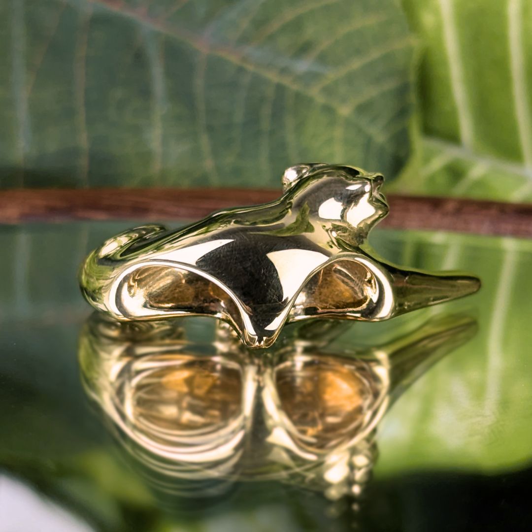 OTC Italy Vintage 14K Gold Panther Jaguar Slide Pendant, 3.6g
