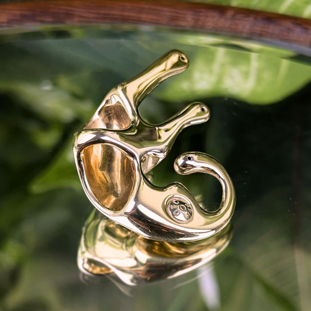 OTC Italy Vintage 14K Gold Panther Jaguar Slide Pendant, 3.6g