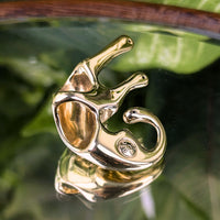 OTC Italy Vintage 14K Gold Panther Jaguar Slide Pendant, 3.6g