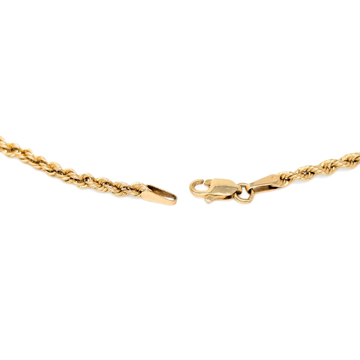 10K Yellow Gold Textured Anchor Pendant Necklace, 18", 2.4mm Rope Chain