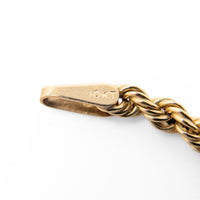 10K Yellow Gold Textured Anchor Pendant Necklace, 18", 2.4mm Rope Chain