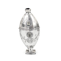 Antique Sterling Silver Hovedvandsæg Vinaigrette Egg Scent Box, circa 1830