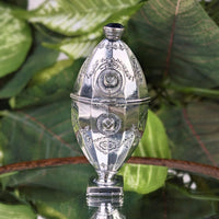 Antique Sterling Silver Hovedvandsæg Vinaigrette Egg Scent Box, circa 1830