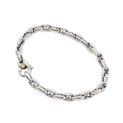 Authentic Scott Kay .925 Sterling/18K Gold Men’s Bolo Link Chain Bracelet