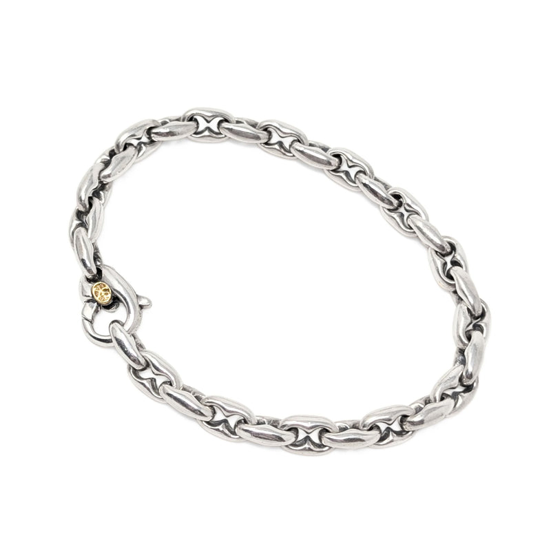 Authentic Scott Kay .925 Sterling/18K Gold Men’s Bolo Link Chain Bracelet