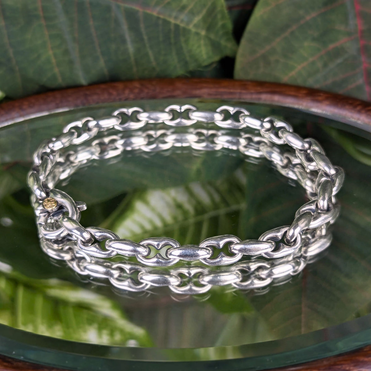 Authentic Scott Kay .925 Sterling/18K Gold Men’s Bolo Link Chain Bracelet