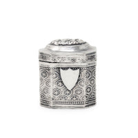 Antique 19th c. Dutch Silver Peppermint Scent Box, Hand Chased Repousse