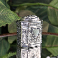 Antique 19th c. Dutch Silver Peppermint Scent Box, Hand Chased Repousse