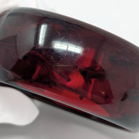 Vintage Cherry Juice Red Bakelite Reverse Carved Bangle, Fish/Aquarium Motif