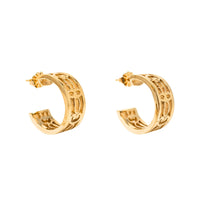 B.A. Ballou 14K Solid Gold Colonial Williamsburg CW Cypher Hoop Earrings