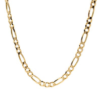 Italian Made 13K Solid Gold 20.5" Figaro Chain Necklace - 69g, 9.6mm Links