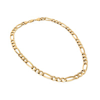 Italian Made 13K Solid Gold 20.5" Figaro Chain Necklace - 69g, 9.6mm Links