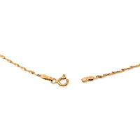 Vintage 14K Gold 9.6mm Pearl & Diamond Pendant on 20" Twisted Bismarck Chain