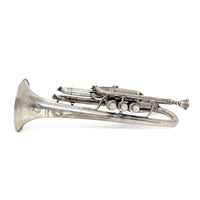 Antique Henri Gautier Virtuoso Cornet 1910s Bohland and Fuchs Silverplate W/ Case