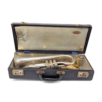 Antique Henri Gautier Virtuoso Cornet 1910s Bohland and Fuchs Silverplate W/ Case