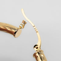 Vintage 14K Yellow Gold 43mm Diamond-Cut Hoop Earrings - Mint Condition