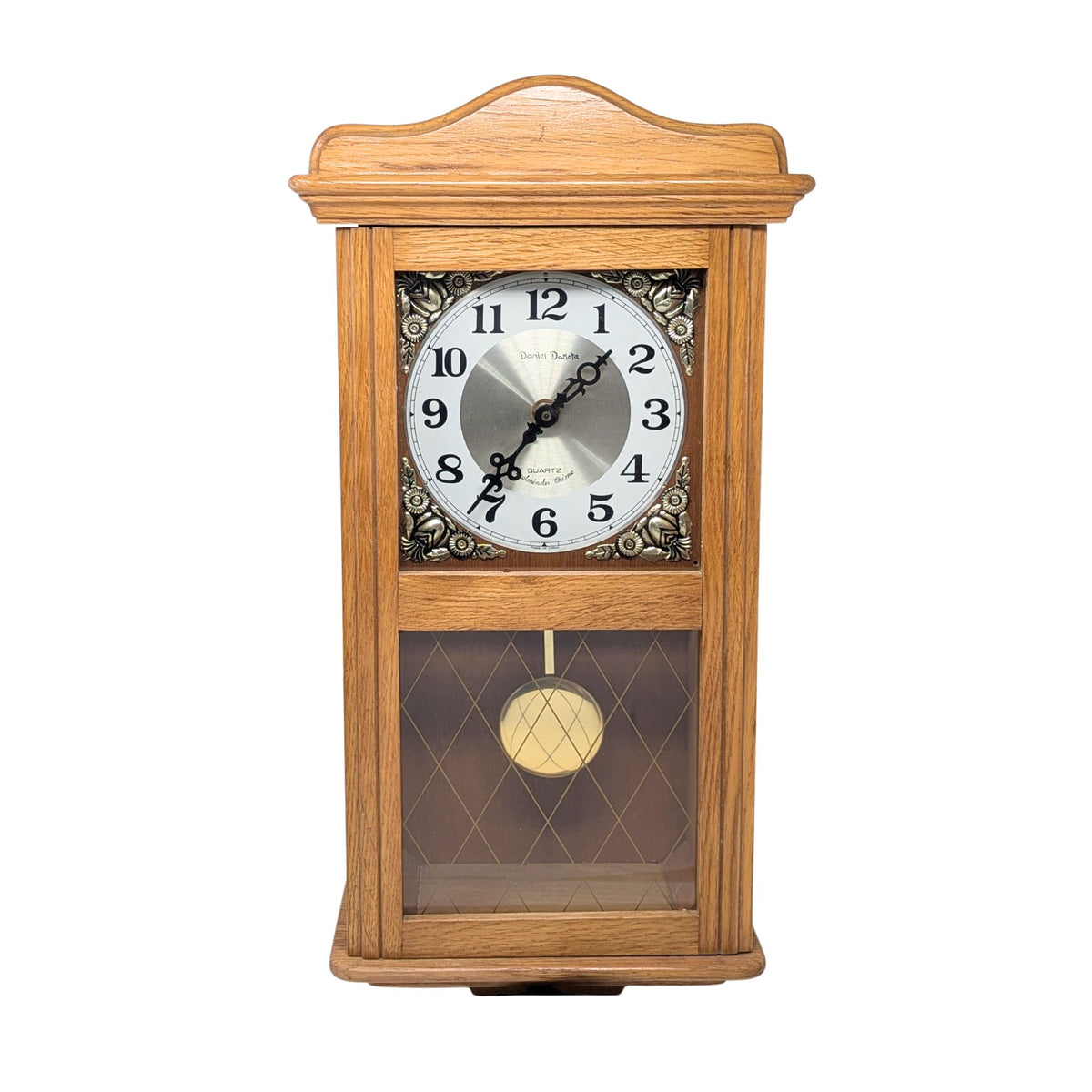 Daniel Dakota Quartz Westminster Chime Oak Wall Clock - MINT - New Movement