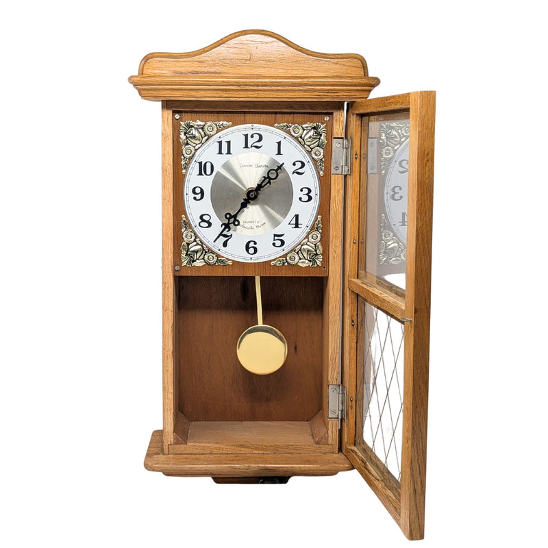 Daniel Dakota Quartz Westminster Chime Oak Wall Clock - MINT - New Movement