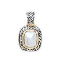 David Yurman Albion .925 Silver & 14K Gold Mabe Pearl Enhancer Pendant, 14mm