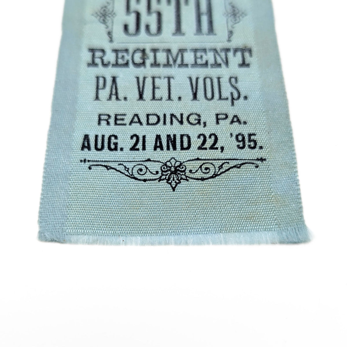 1895 Civil War 55th Pennsylvania Infantry Regiment Reunion Ribbon, Noah Lohr