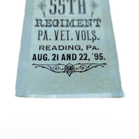 1895 Civil War 55th Pennsylvania Infantry Regiment Reunion Ribbon, Noah Lohr