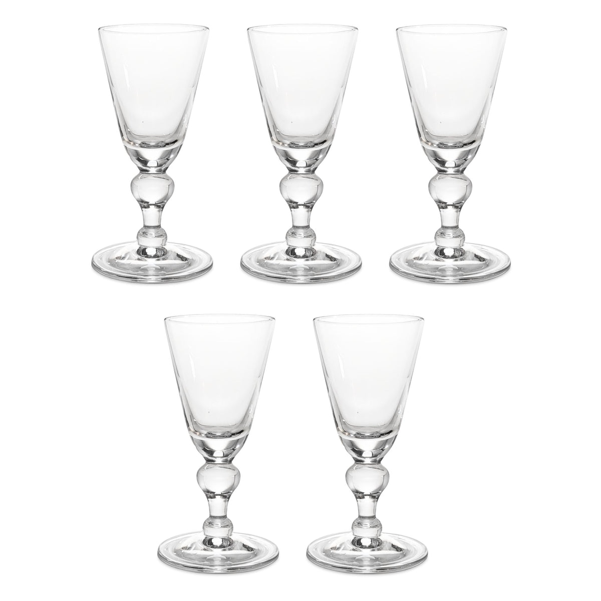 Vintage Royal Leerdam Colonial Williamsburg "Baluster" Wine Goblets (Set of 5)