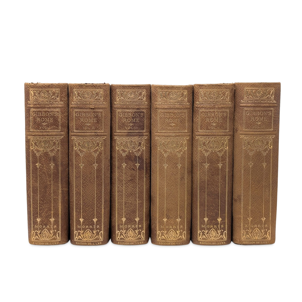 Gibbon "Decline & Fall Roman Empire" (6 Volumes) Diocletian Ed, Copy #9, c. 1900