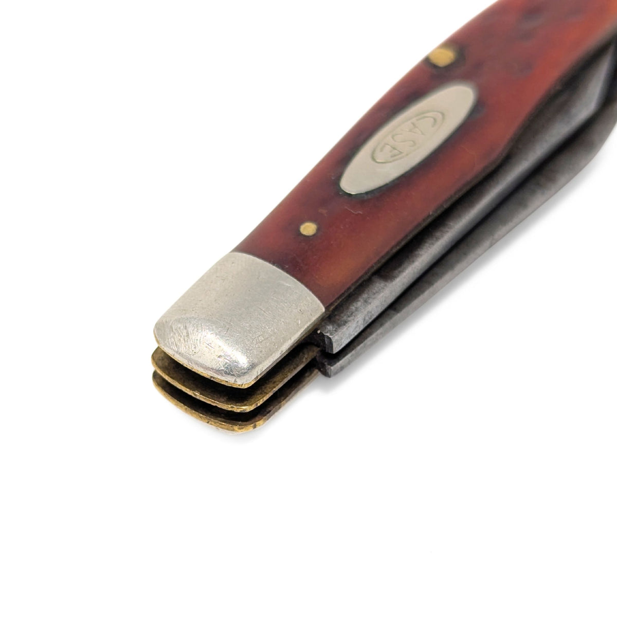 Vintage 1940s Case XX 6332 Red Bone Stockman with Special Tool Blade Variant