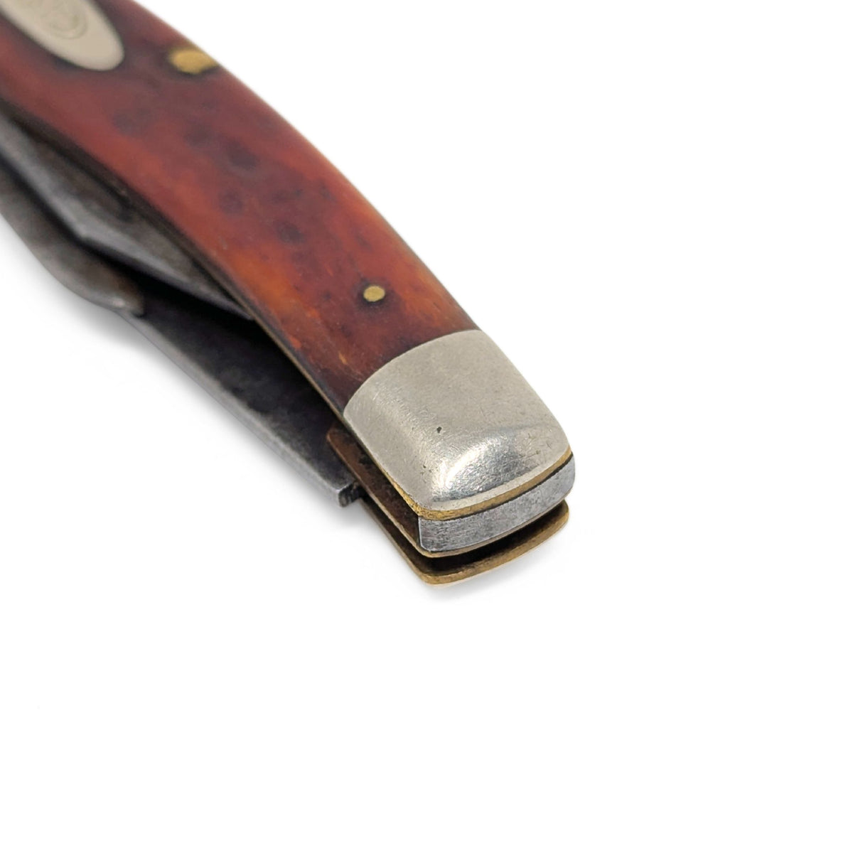 Vintage 1940s Case XX 6332 Red Bone Stockman with Special Tool Blade Variant