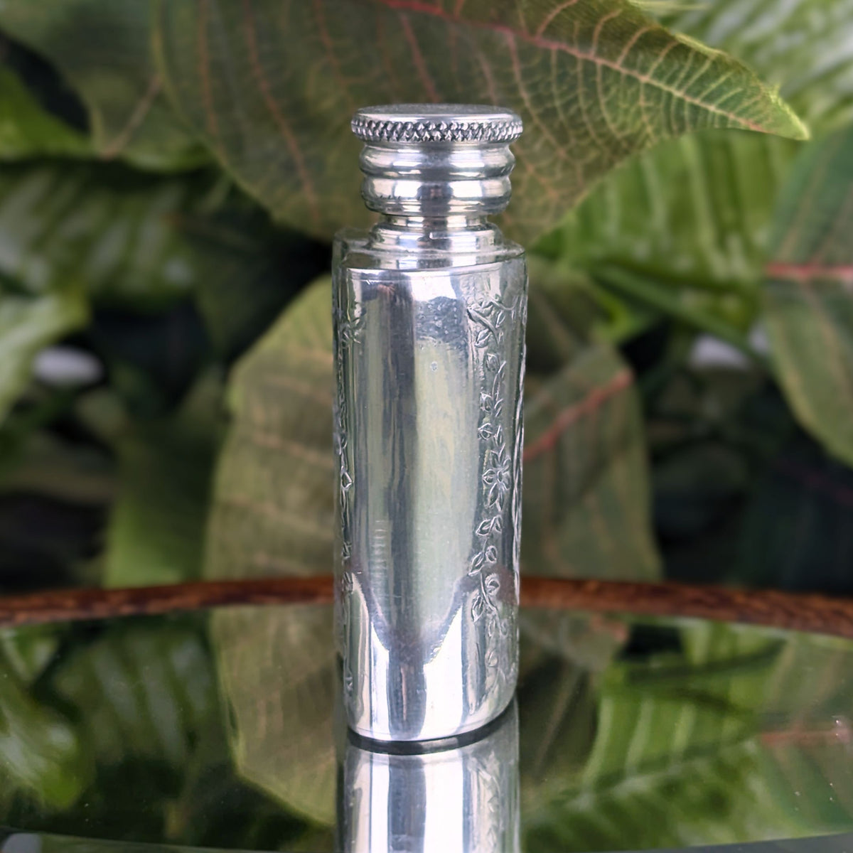 Vintage Pinder Bros 1oz Miniature Repousse Pewter Pocket Flask, Engraved ACG