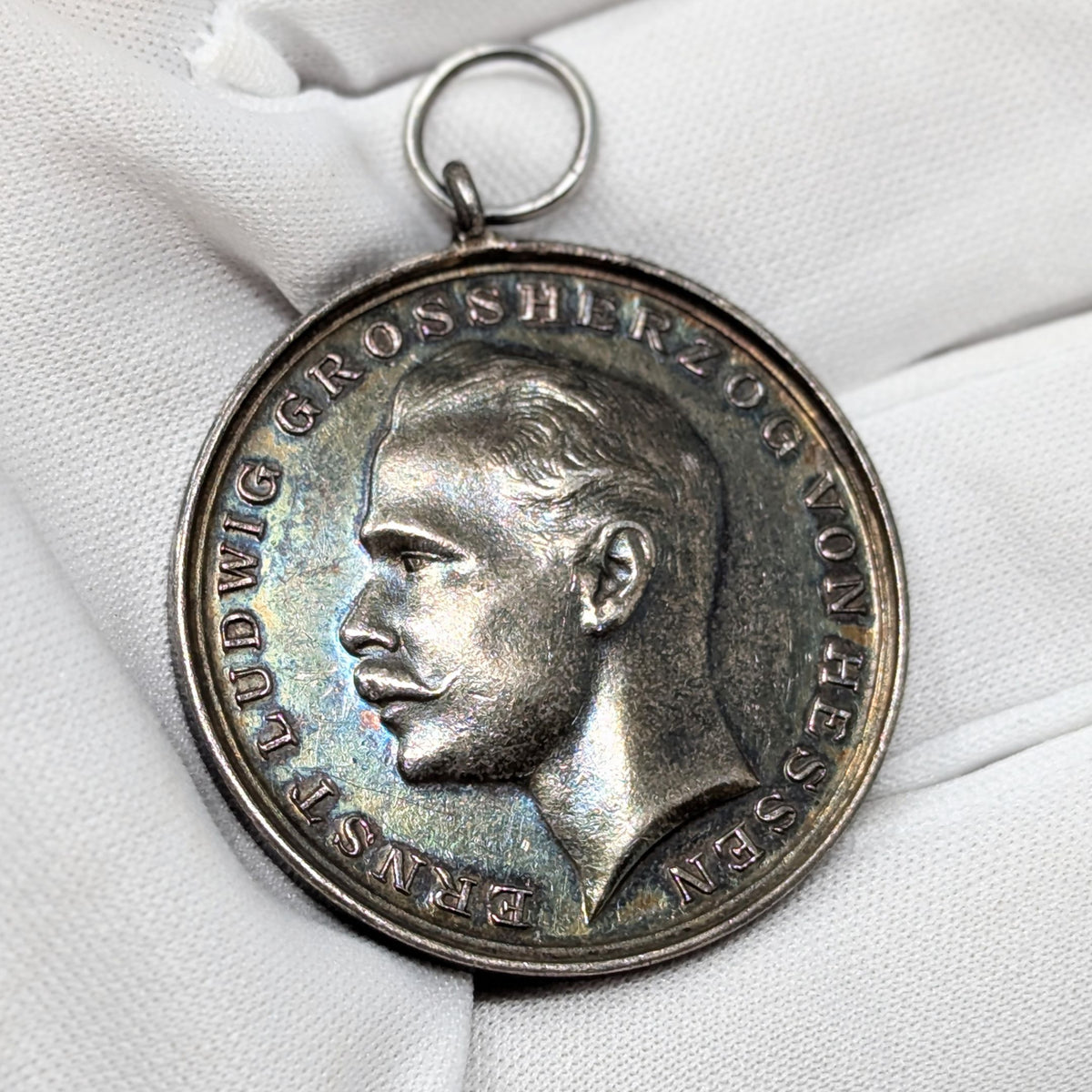 WWI Imperial German Hessen Silver Bravery Medal, Ernst Ludwig Fur Tapferkeit