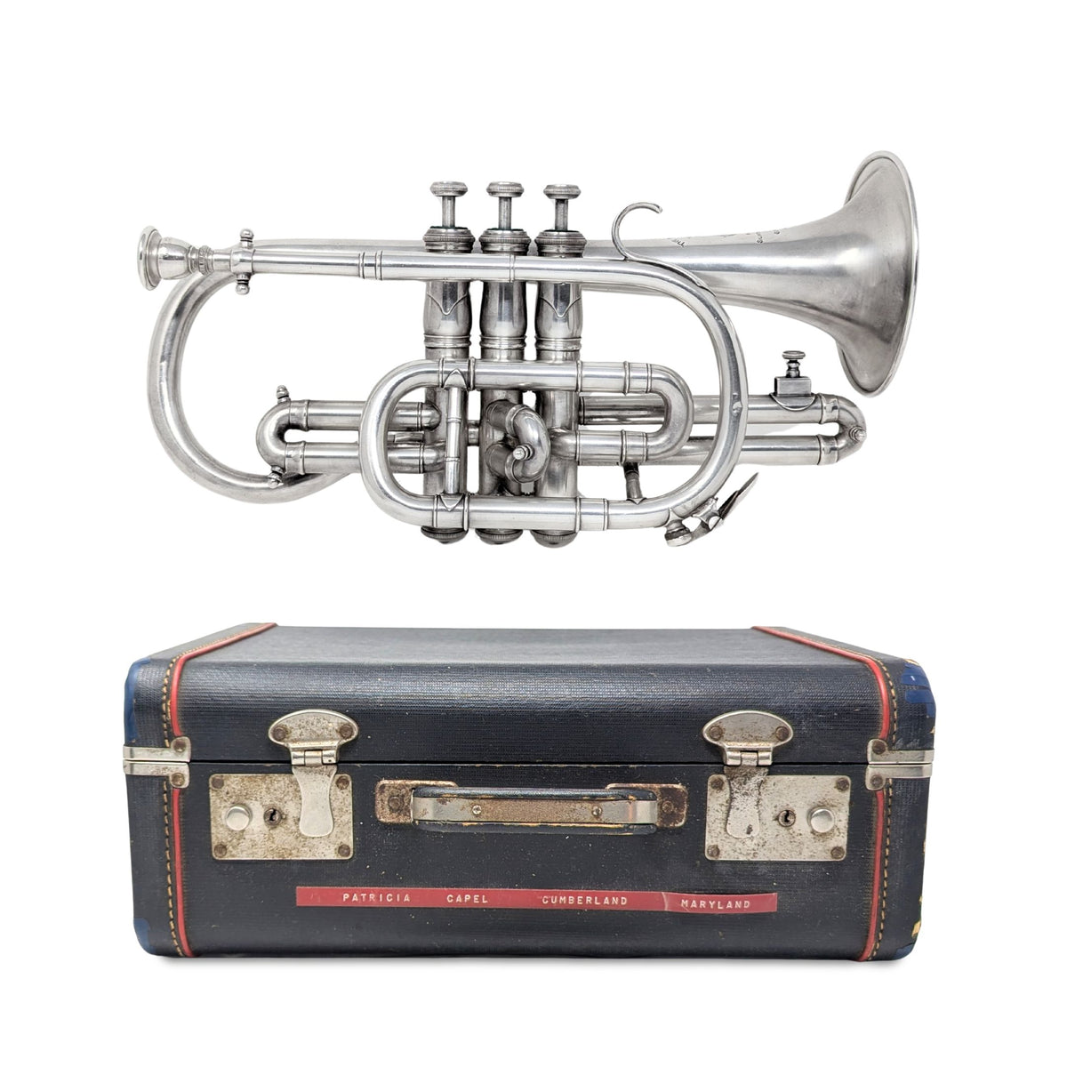 Salvation Army "The Bandmaster" Cornet with Original Case & Tune Books