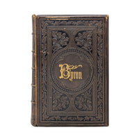 Antique 1863 Works of Lord Byron Leather Bound Suppressed Poems, Gilt Edge