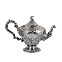 S. Kirk & Son "Repousse" 4pc Sterling Silver Tea/Coffee Service, Figural Dolphin