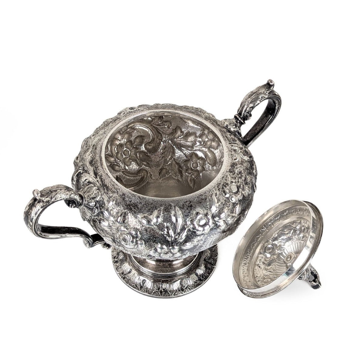 S. Kirk & Son "Repousse" 4pc Sterling Silver Tea/Coffee Service, Figural Dolphin