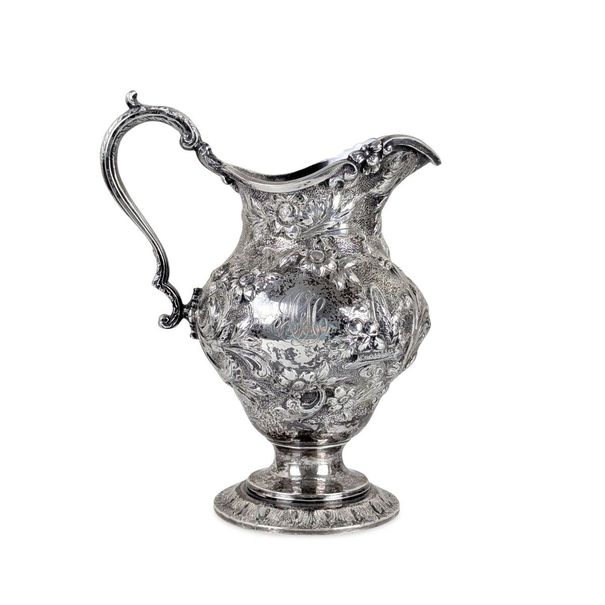 S. Kirk & Son "Repousse" 4pc Sterling Silver Tea/Coffee Service, Figural Dolphin