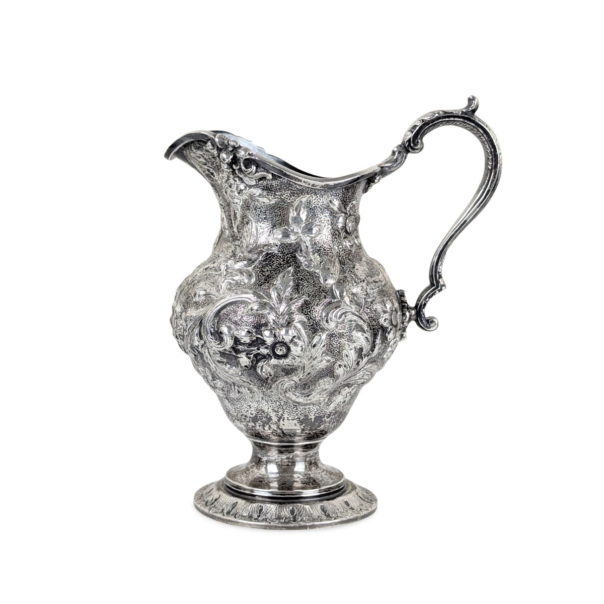 S. Kirk & Son "Repousse" 4pc Sterling Silver Tea/Coffee Service, Figural Dolphin