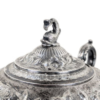S. Kirk & Son "Repousse" 4pc Sterling Silver Tea/Coffee Service, Figural Dolphin