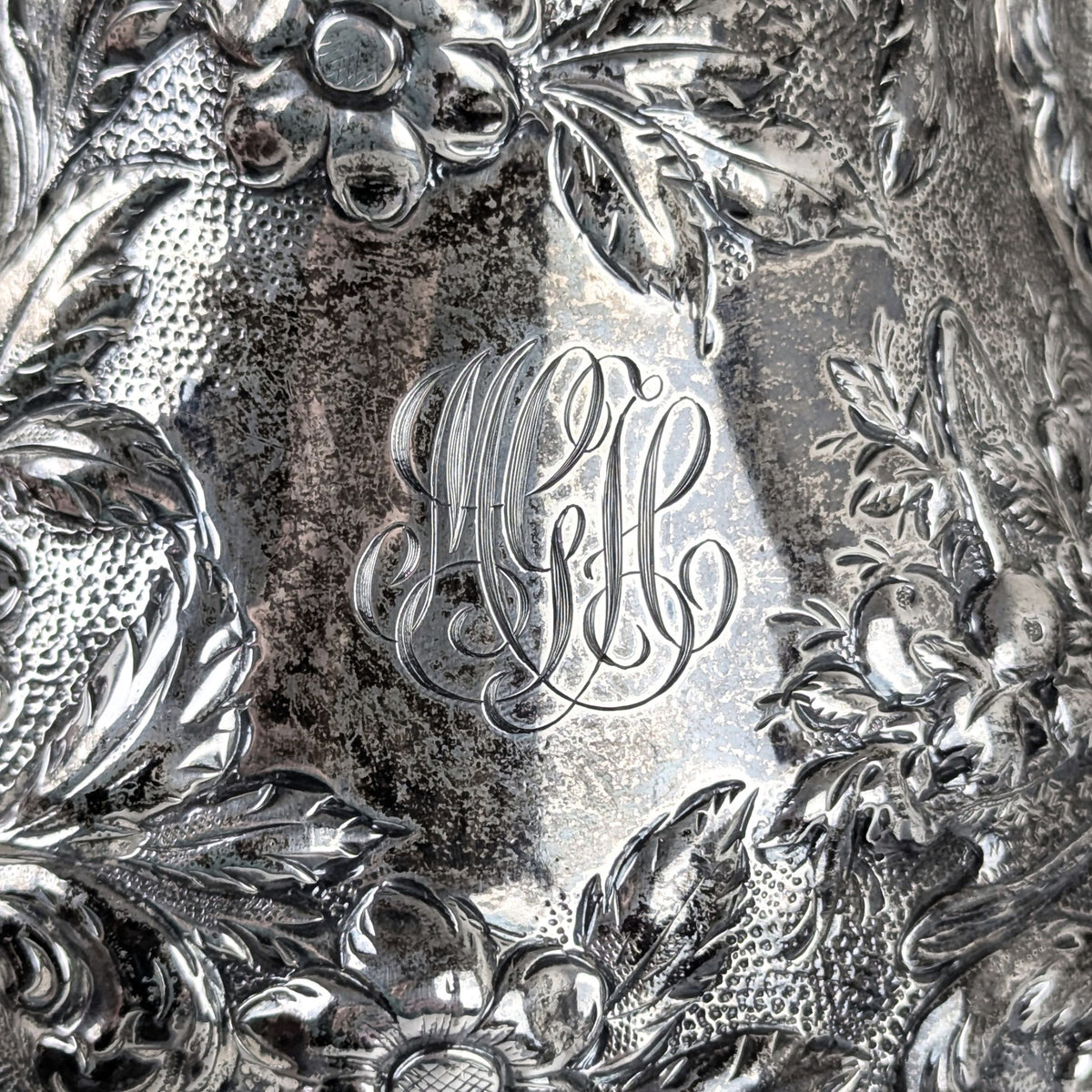 S. Kirk & Son "Repousse" 4pc Sterling Silver Tea/Coffee Service, Figural Dolphin