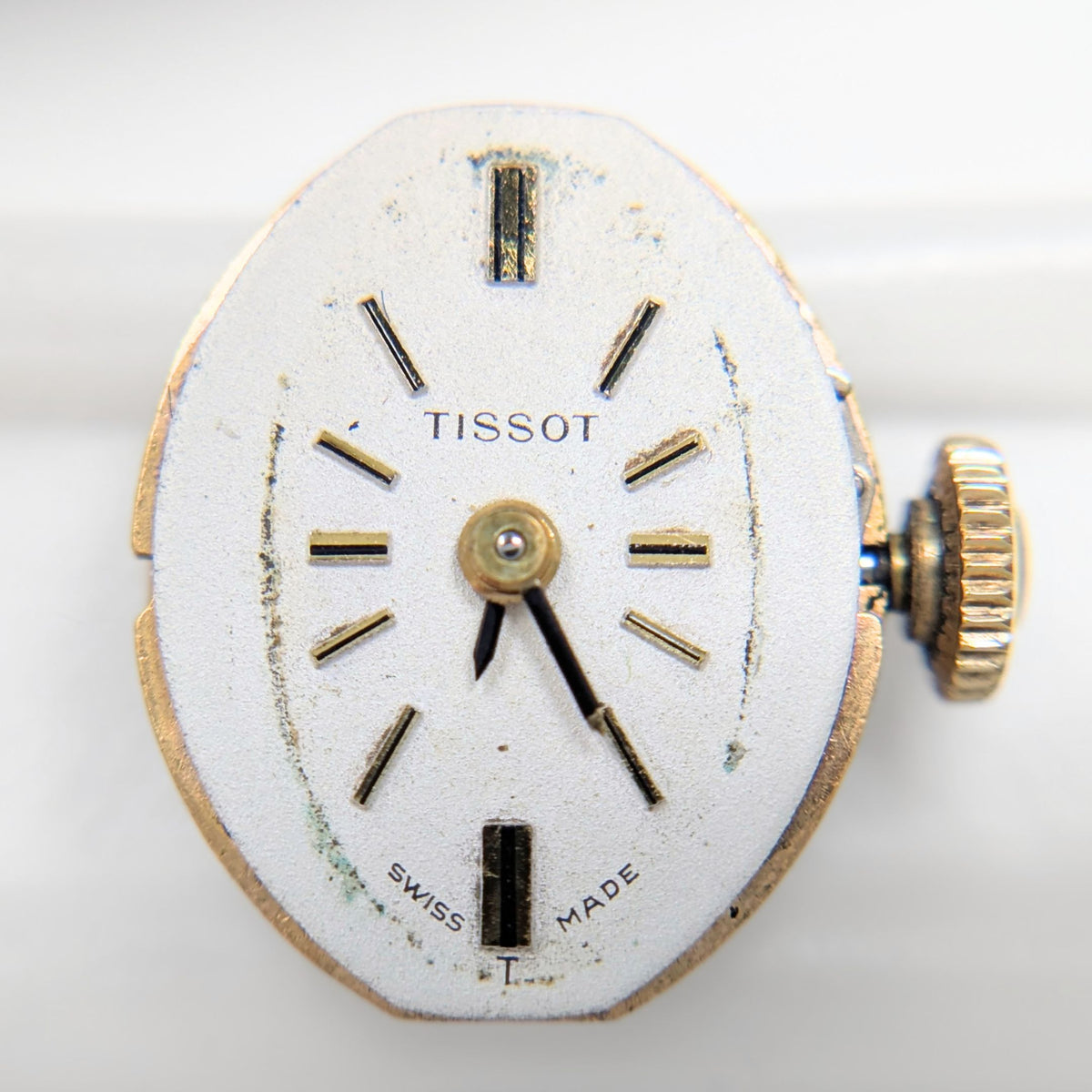 1969 Tissot 712 Ladies Watch Movement - Running 17J (Dial, Hands, Crown)