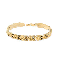Vintage Oro America 14K Yellow Gold Chevron Link  7 1/8" Bracelet, Italy