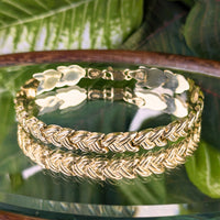 Vintage Oro America 14K Yellow Gold Chevron Link  7 1/8" Bracelet, Italy