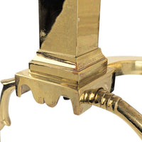 Vintage Virginia Metalcrafters Brass Andirons Model #1000H (Pair)
