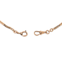 Antique Rose Gold Filled Double Albert Watch Chain Necklace, 17.75"