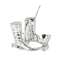 Edwardian 1905 Mappin & Webb Sterling Equine/Horse Jockey Horseshoe Cruet Set