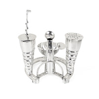 Edwardian 1905 Mappin & Webb Sterling Equine/Horse Jockey Horseshoe Cruet Set