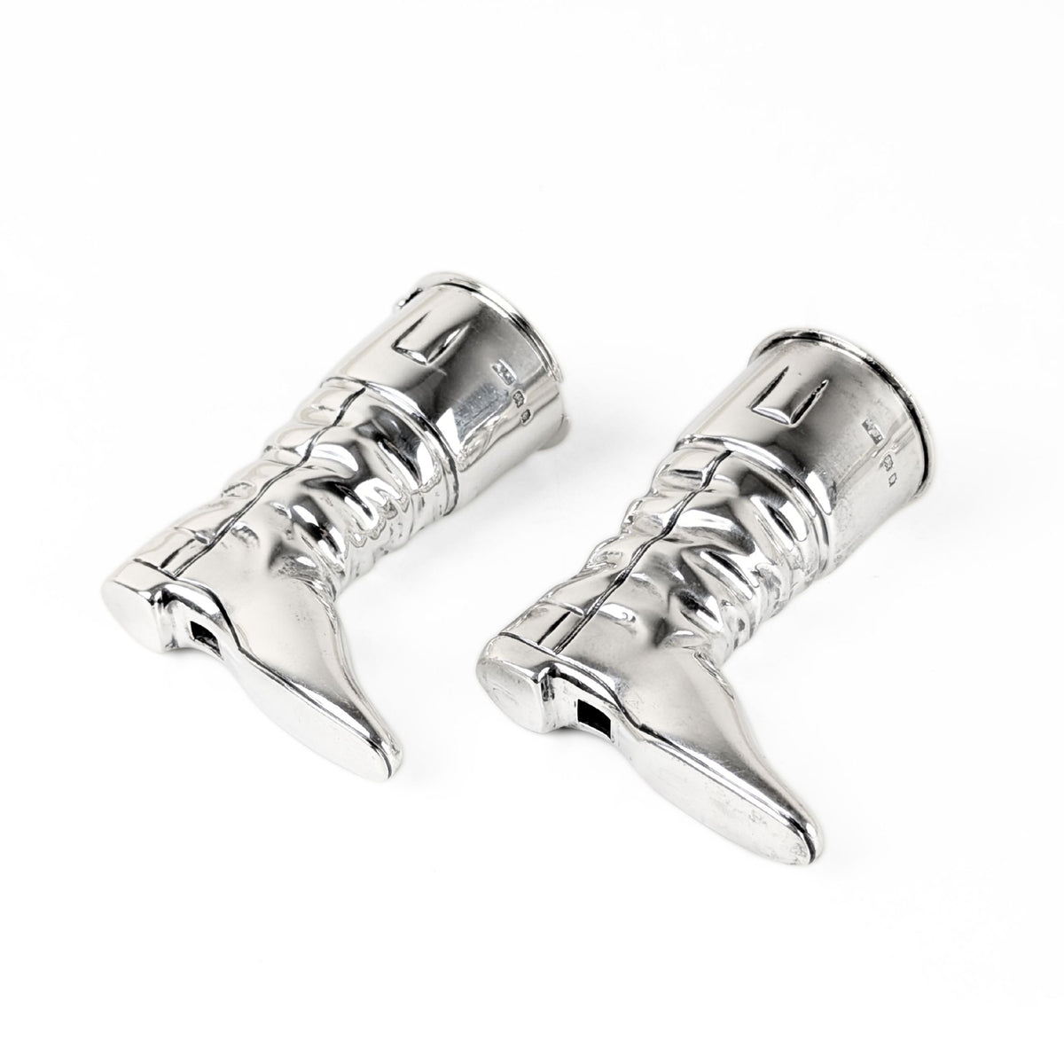 Edwardian 1905 Mappin & Webb Sterling Equine/Horse Jockey Horseshoe Cruet Set