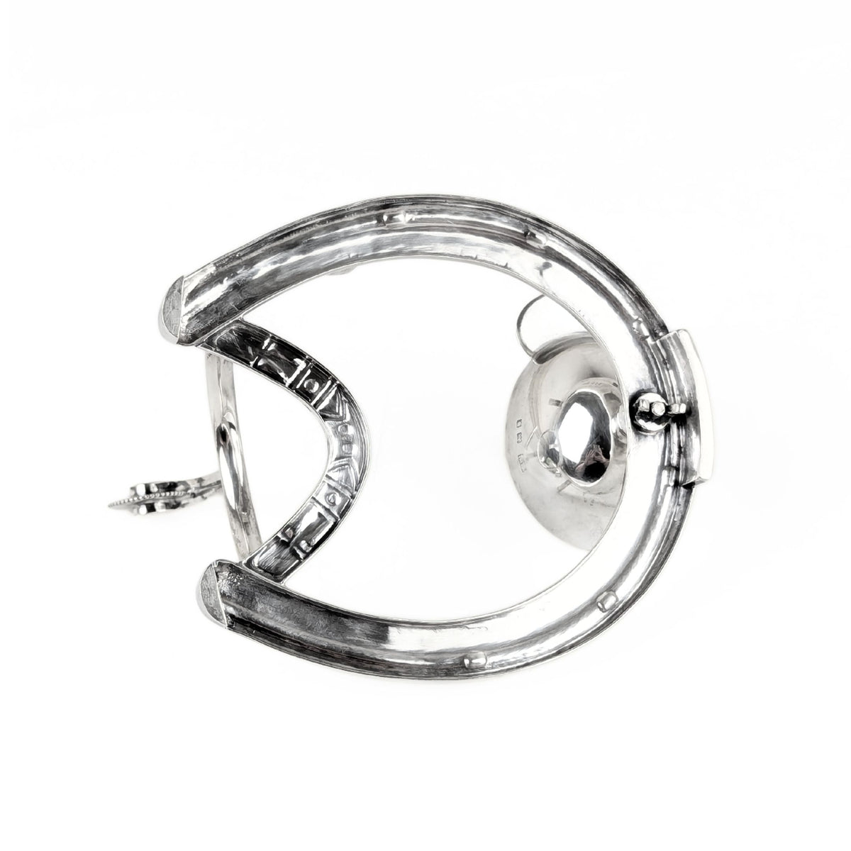 Edwardian 1905 Mappin & Webb Sterling Equine/Horse Jockey Horseshoe Cruet Set