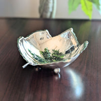 Sciarrotta Handmade Sterling Silver Leaf Bowl, Mid Century Modern, Pattern 30
