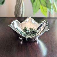 Sciarrotta Handmade Sterling Silver Leaf Bowl, Mid Century Modern, Pattern 30